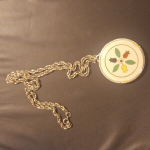 Love & Romance Charm Necklace in Gold - White Enamel Charm Neckace